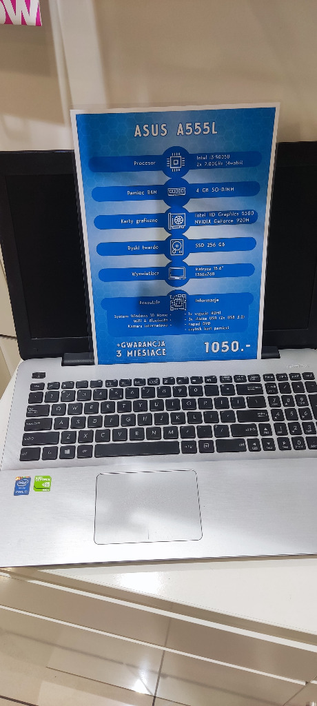 Zdjęcie oferty: Laptop Asus, intel i3-5005U, 4GB Ram, 256GB SSD