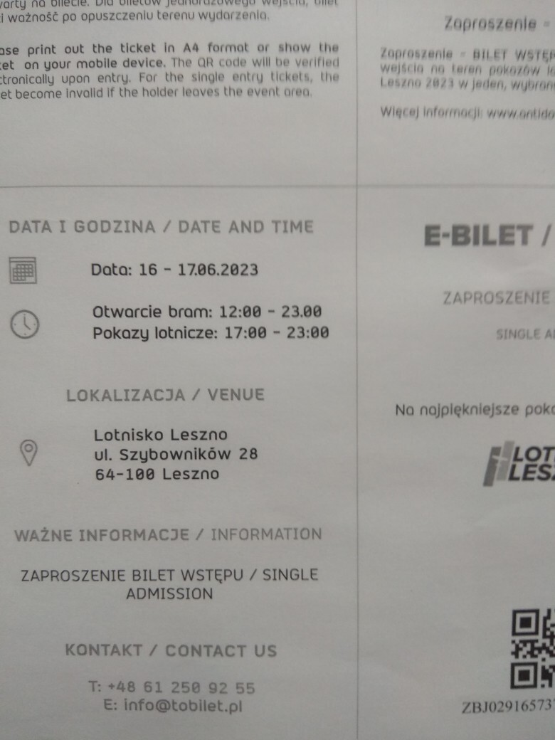 Bilety Antidotum Airshow Leszno 2023 Leszno Ogłoszenie na Allegro