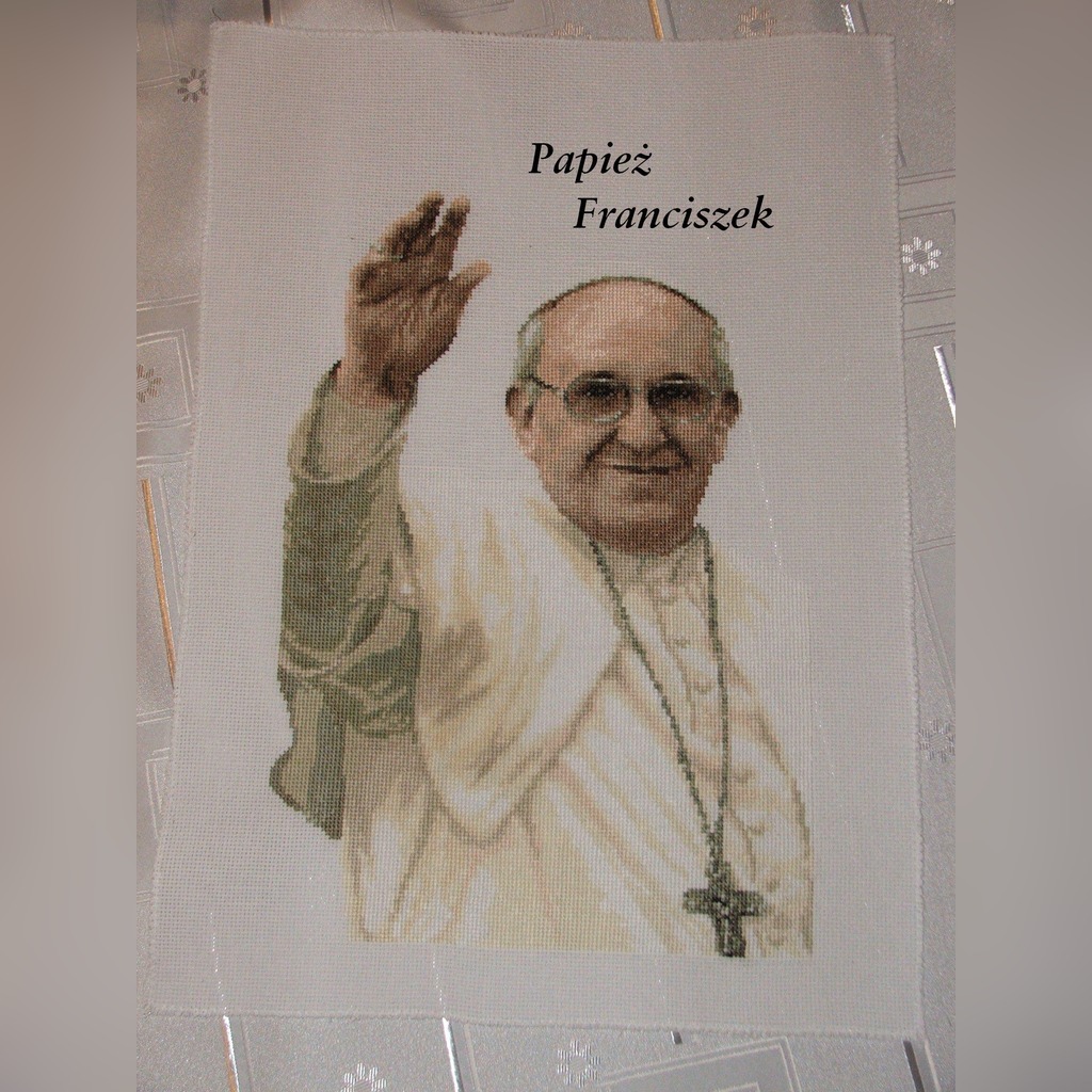 Papiez Franciszek Obrazek Pamiatka Haft Krzyzyk Kup Teraz Za 320 00 Zl Czerwionka Leszczyny Allegro Lokalnie