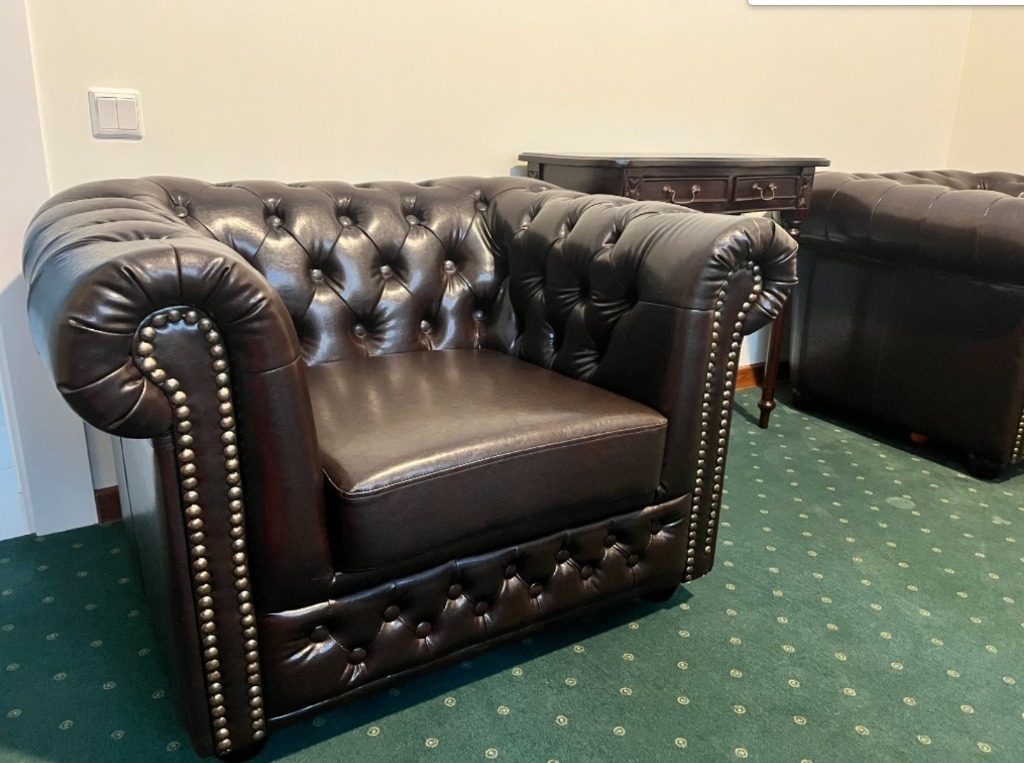 Chesterfield York sofa rozkładana + 2 fotele Gdańsk Kup teraz na
