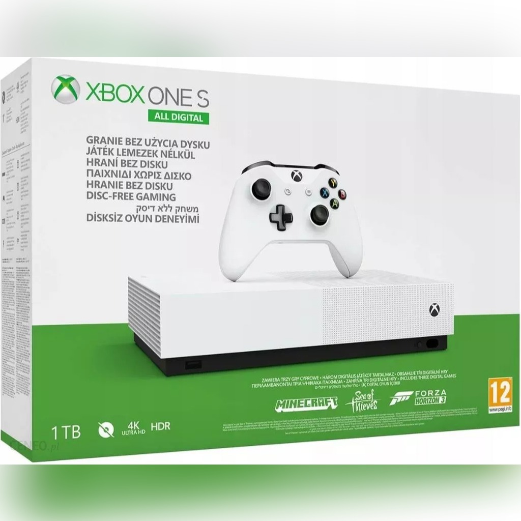KONSOLA XBOX ONE S ALL DIGITAL 3 gry 1M Game Pass Łódź Licytacja na
