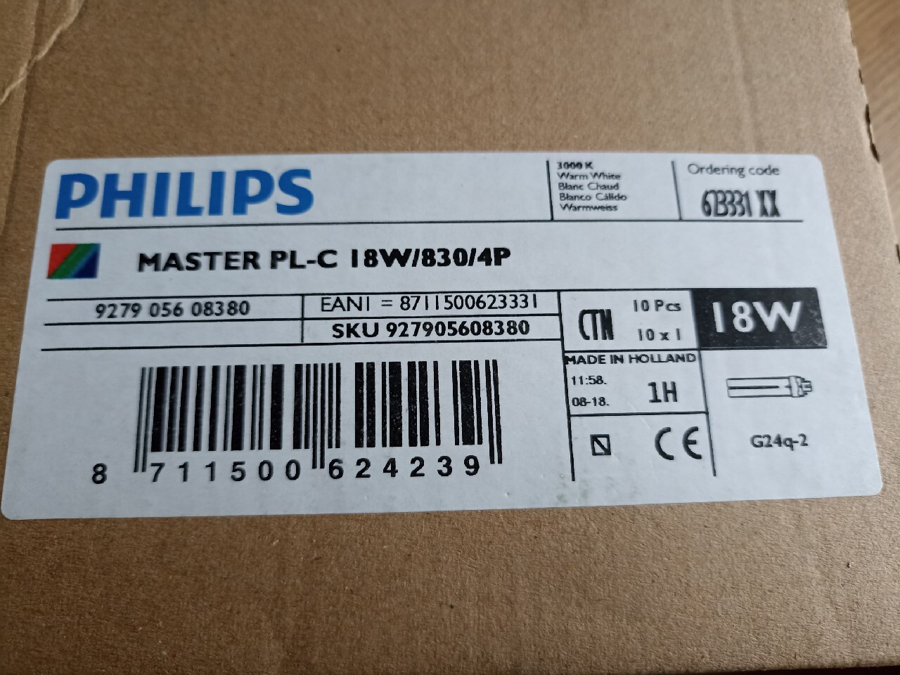 Zdjęcie oferty:  Philips Master PL-C 4P 18W/830 świetlówka kompakt