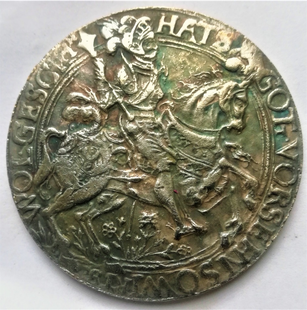 WIELKA austriacka medal z rycerzem Warszawa Licytacja na