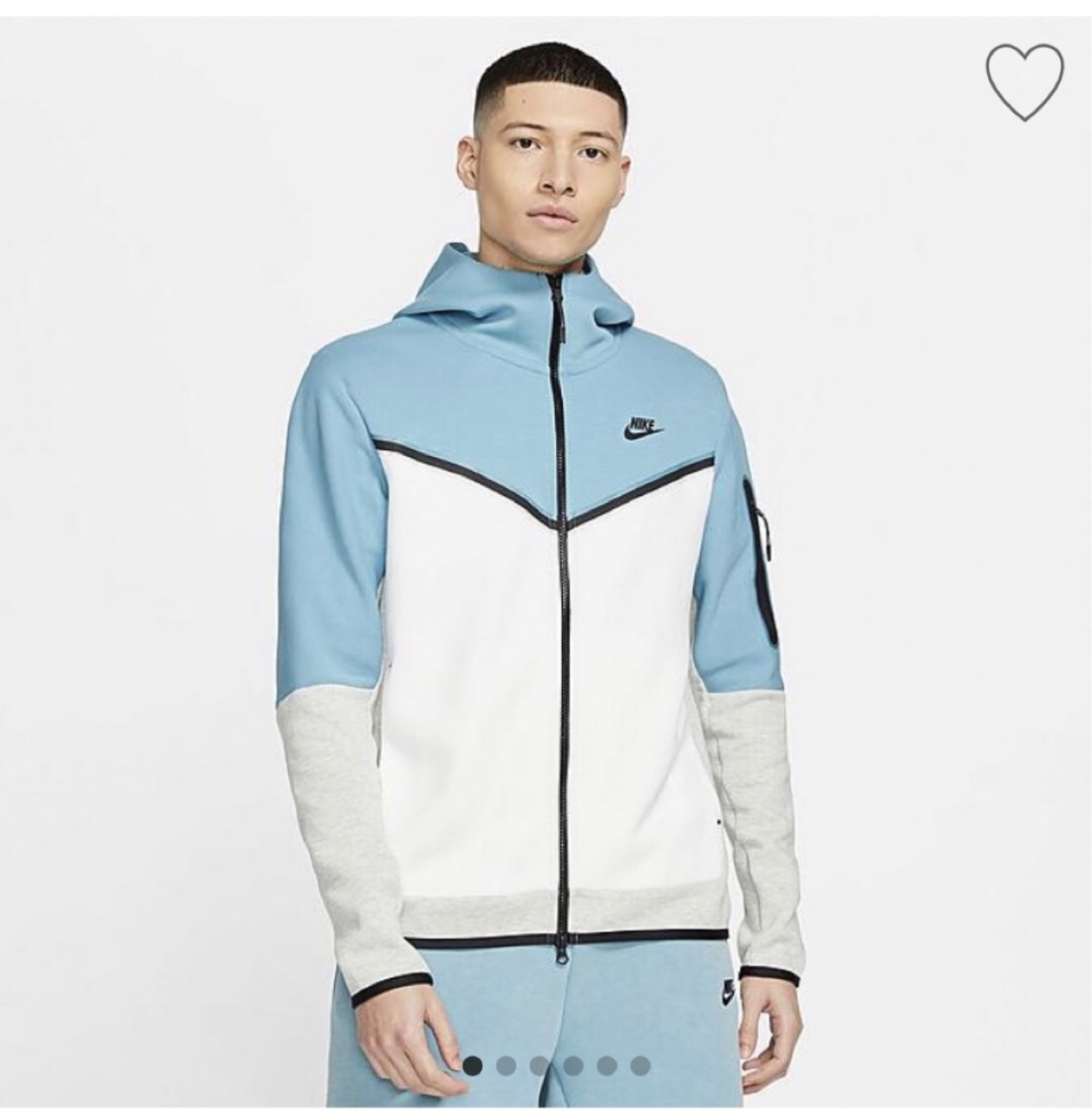 Nike Nike Sportswear Tech Fleece Hoodie Light-Blue/White/Grey GB ...