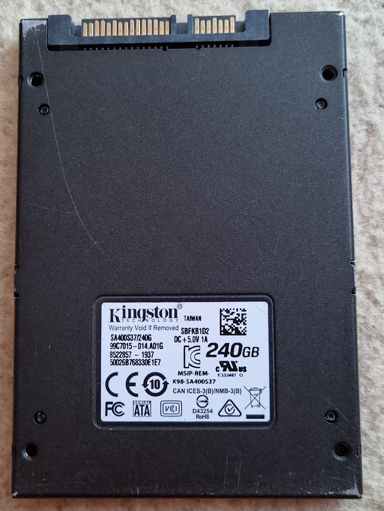 Dysk SSD Kingston SA400S3 240 GB 100% SPRAWNY! | Bezwola | Kup teraz na ...