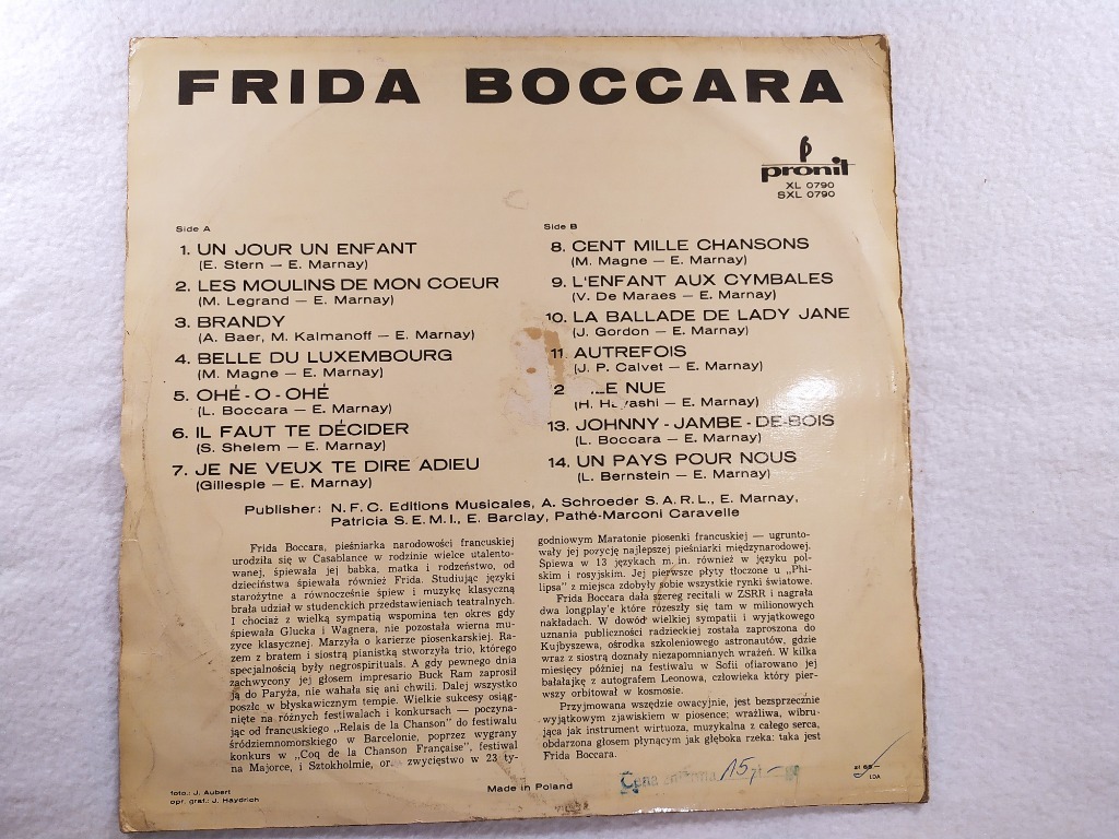 Les Moulins de Mon Coeur - Frida Boccara VG 1971 | Bydgoszcz | Kup ...