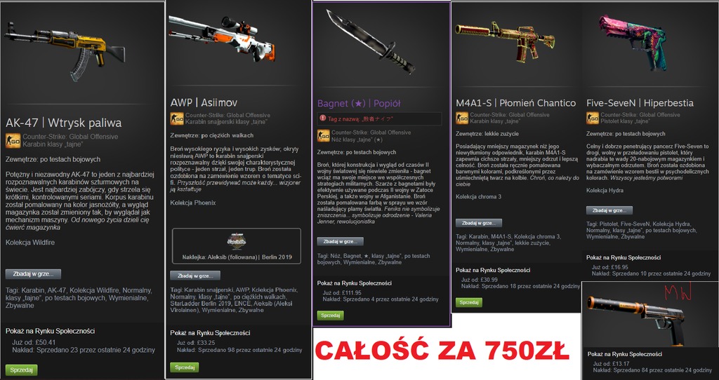 Skiny Csgo Kup Teraz Za 700 00 Zl Chelmno Allegro Lokalnie