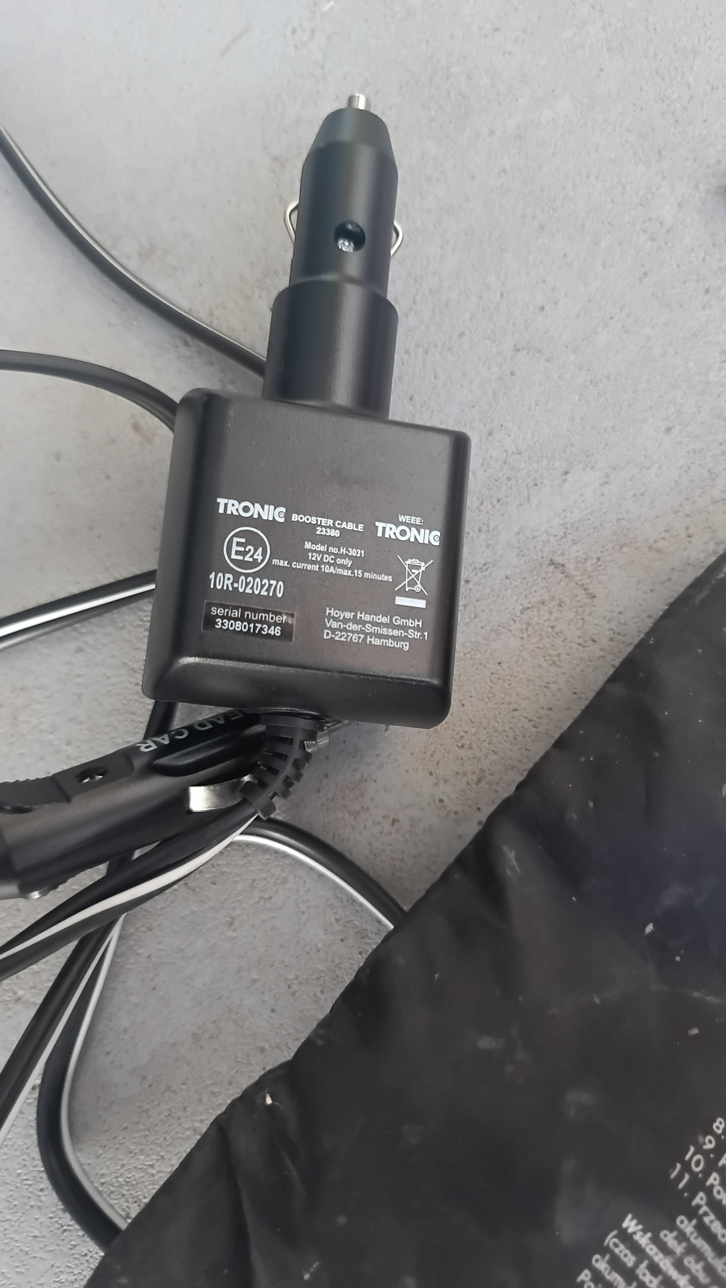 ПРОВІД ПУСКОВИЙ TRONIC H-3031 12V. PRAD МАКСИМАЛЬНИЙ 10A/15 MINUT 