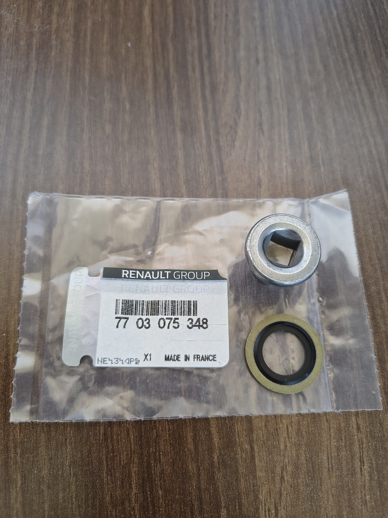RENAULT OE 7703075348 КОРОК ПІДДОНА МАСТИЛА + RENAULT OE УЩІЛЬНЮВАЧ 110265505R 