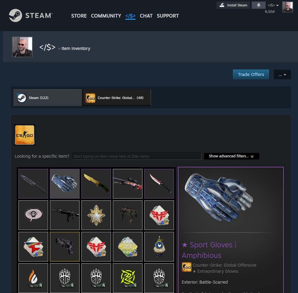 [CSGO] Sport Gloves Amphibious [BattleScared] Warszawa Kup teraz