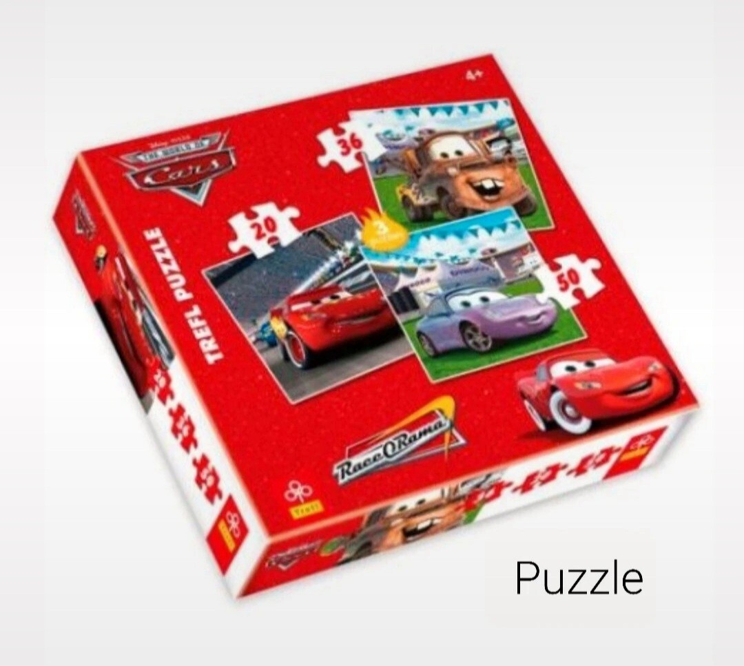 Trefl Puzzle 3in1 Cars 3 – 3 Puzzles Mit 20, 36 & 50 Teilen – Für Kinder Ab 4 Jahren