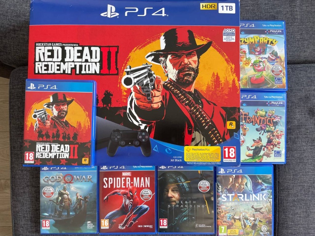 PlayStation 4 Slim 1TB + Gry + Konto z Grami Kraków Licytacja na