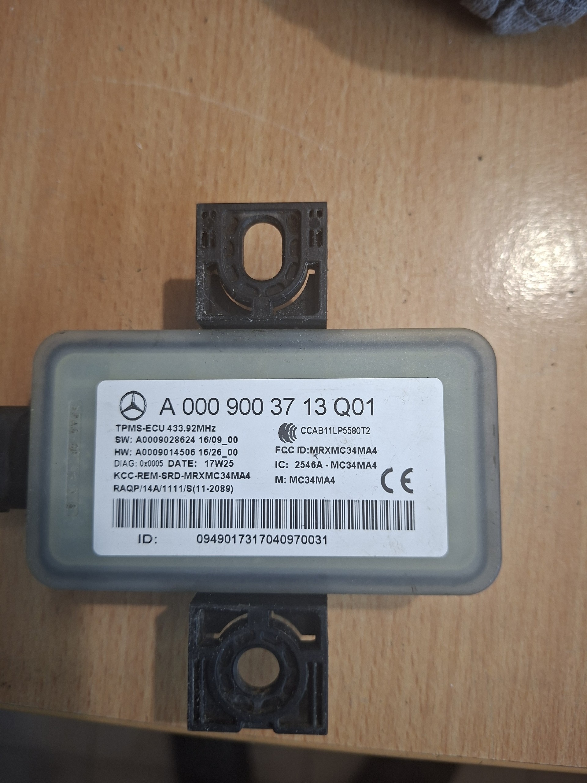МОДУЛЬ TPMS MERCEDES – A0009003713 Q01 – 433.92 MHZ 