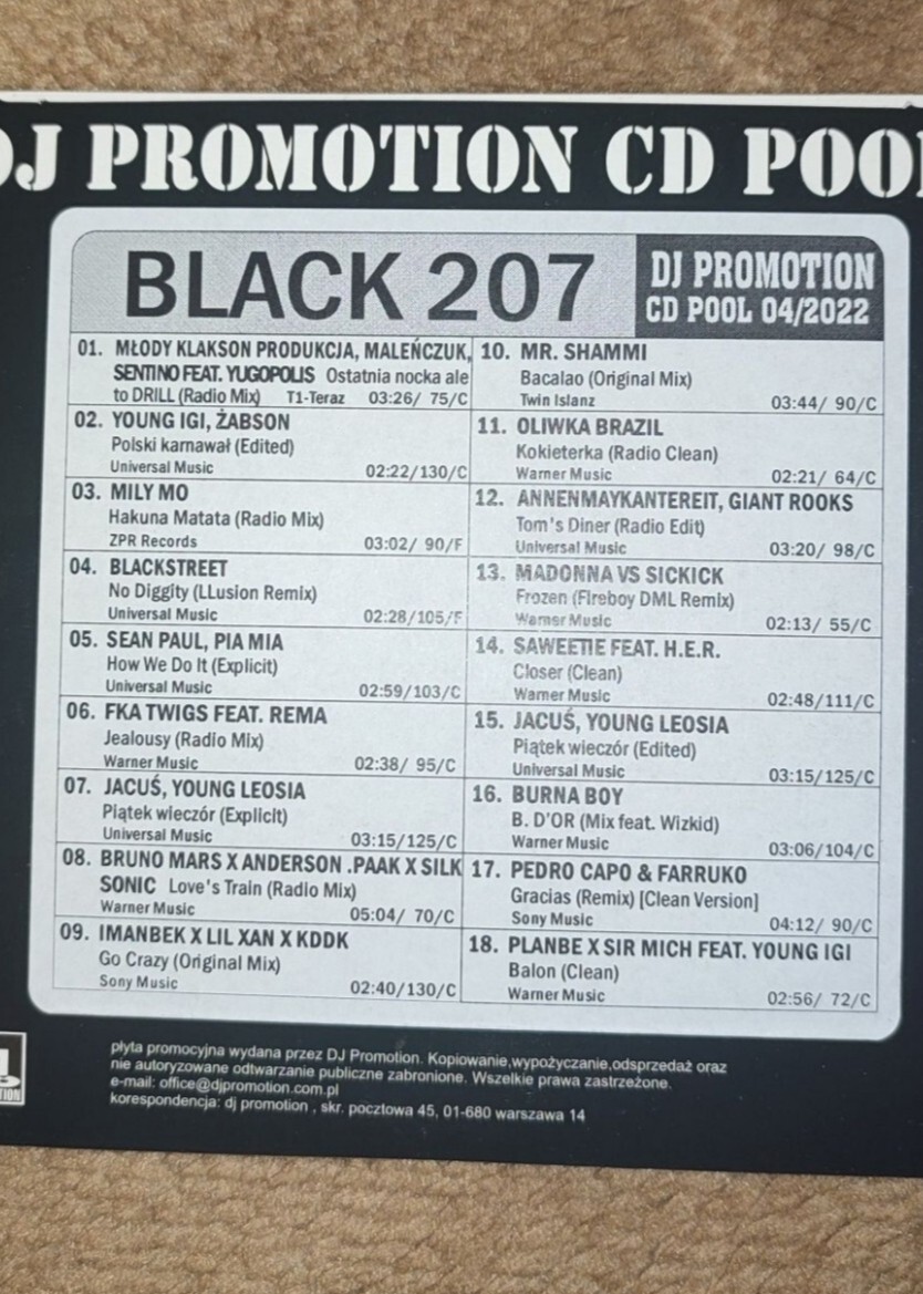 Zdjęcie oferty: CD Pool Black DJ Promotion cały rok 2022.