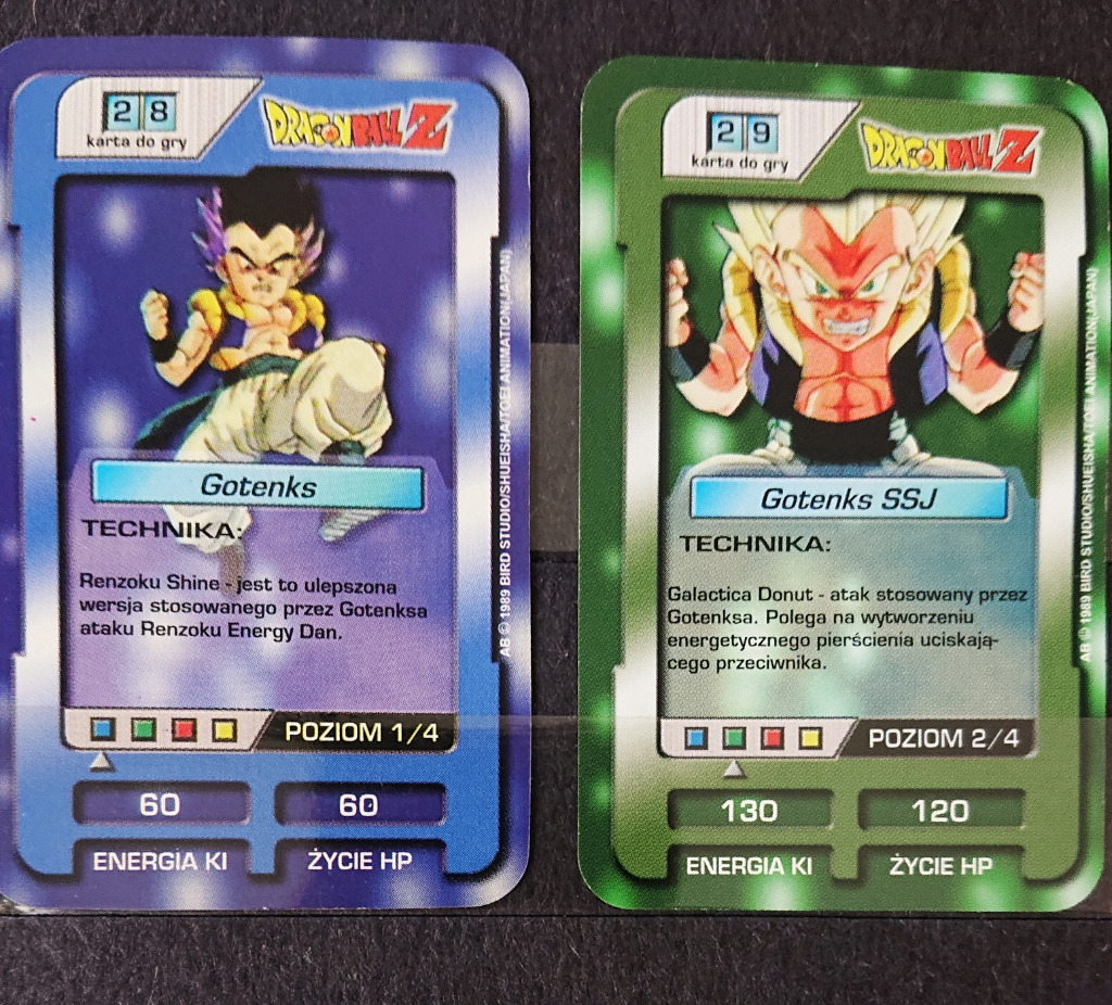Dragon Ball Z karty kolekcjonerskie CHIO do gry 46 sztuk