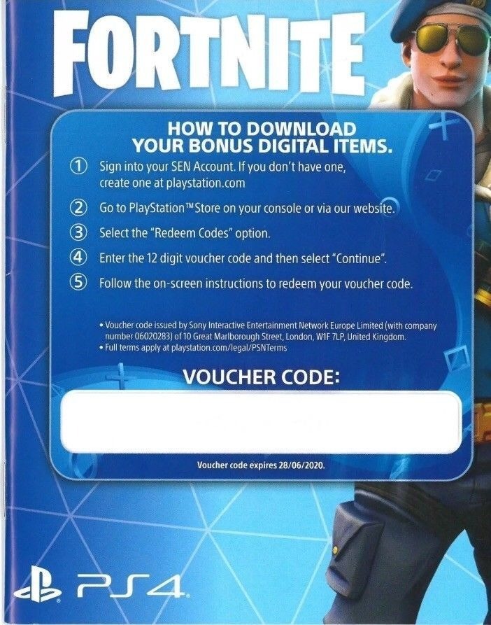 voucher fortnite ps4