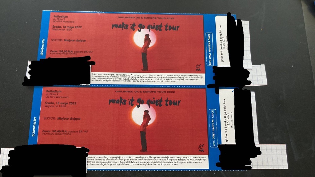 Dwa bilety na koncert girl in red Białystok Ogłoszenie na Allegro