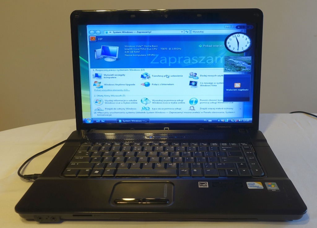 Uszkodzony laptop HP Compaq 610 Kraków Licytacja na Allegro Lokalnie