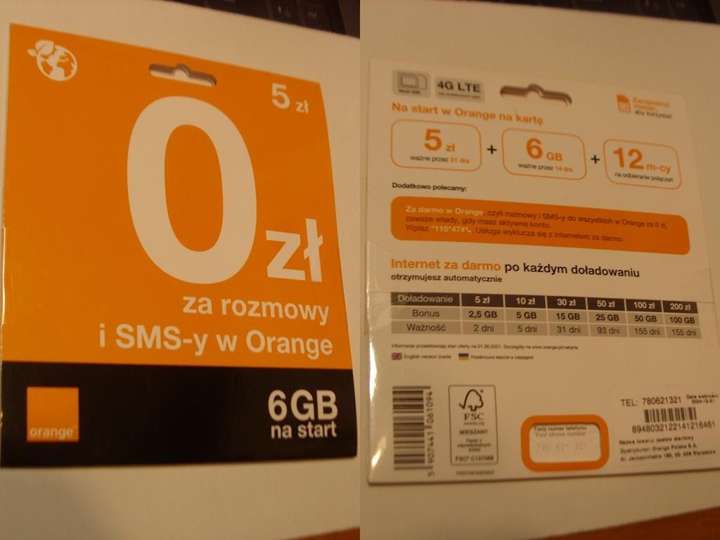 Starter z ORANGE z fajnym numerem 780621321 Żmigródek Kup teraz