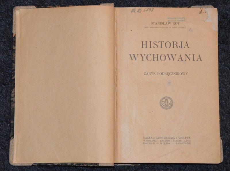 Zdjęcie oferty: Historja wychowania Stanisław Kot 1924