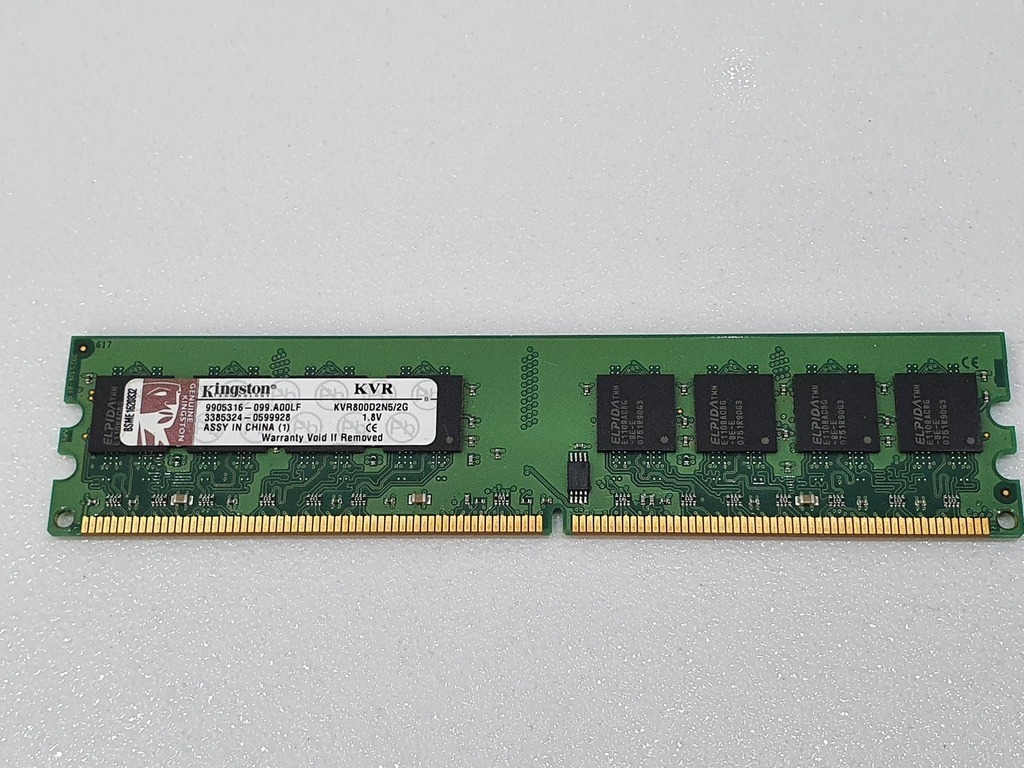 Pamięć RAM DDR2 4GB Kingston KVR800D2N5 2G 1x2GB | Piła | Kup teraz na ...