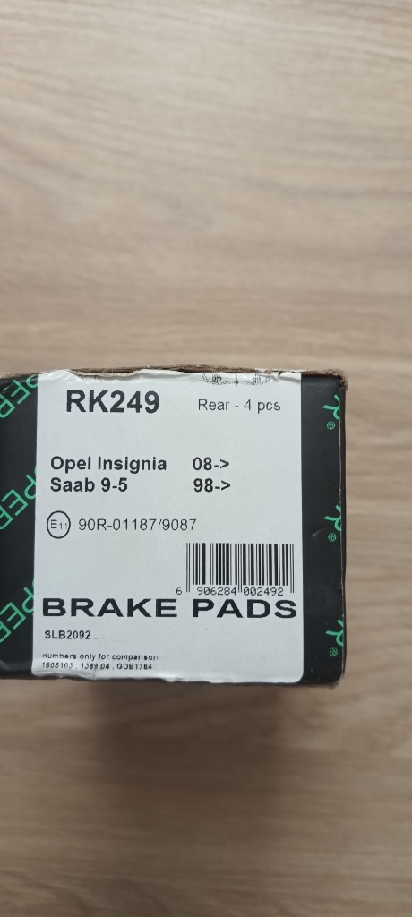 КОЛОДКИ ГАЛЬМІВНЕ ЗАД ROPER RK249 
