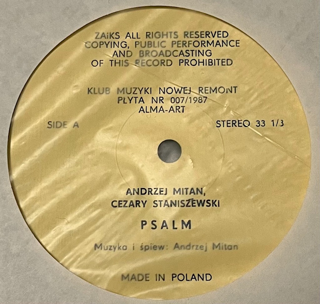 ANDRZEJ MITAN. Psalm (LP) Kurów Kup teraz na Allegro Lokalnie