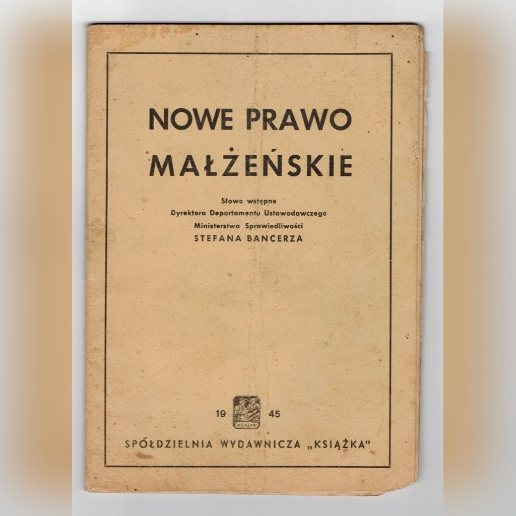 Nowe Prawo Małżeńskie 1945 Przemyśl Kup teraz na Allegro Lokalnie