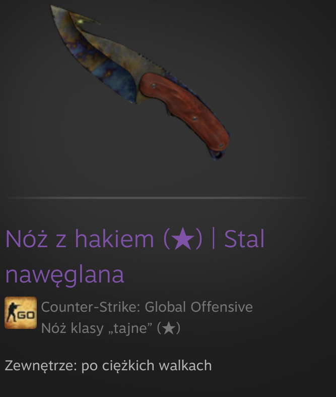 Nóż kosa Cs go gut knife case hardened Batowice Kup teraz na