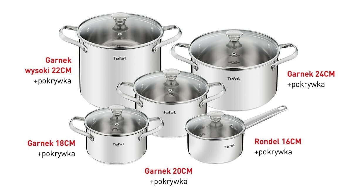 Zestaw garnków TEFAL Cook Eat | Zawadzkie | Kup teraz na Allegro Lokalnie