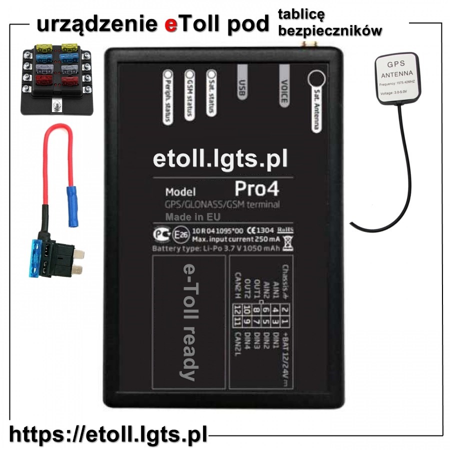 ETOLL PRO4 DO SAMODZIELNEGO УСТАНОВКИ W TABLICE БЕЗОПАСНОСТИ фото 1