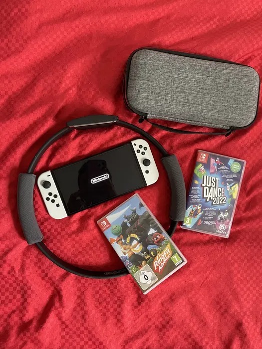Nintendo Switch OLED + Ring Fit + Just Dance 2022 Wrocław Licytacja na Allegro Lokalnie