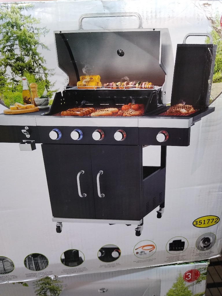 Grill gazowy GRILLMEISTER 4+1 palnikowy 19,7 kW | Radom | Kup teraz na  Allegro Lokalnie