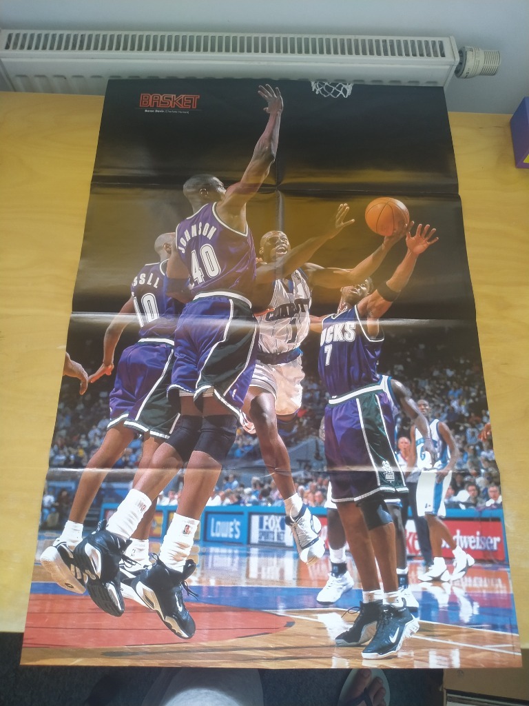 Duży plakat NBA Baron Davis, Shawn Kemp, Blazers.