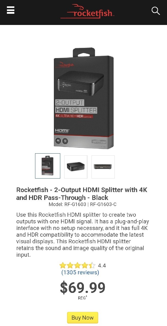 Rocketfish 2 HDMI Splitter 4K HDR 60FPS Lublin Kup teraz na