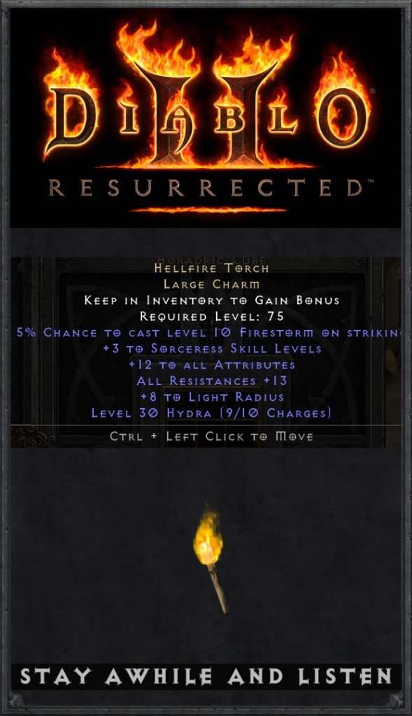 Sorceress Torch Diablo 2 Resurrected NonLadder Gdańsk Kup teraz na