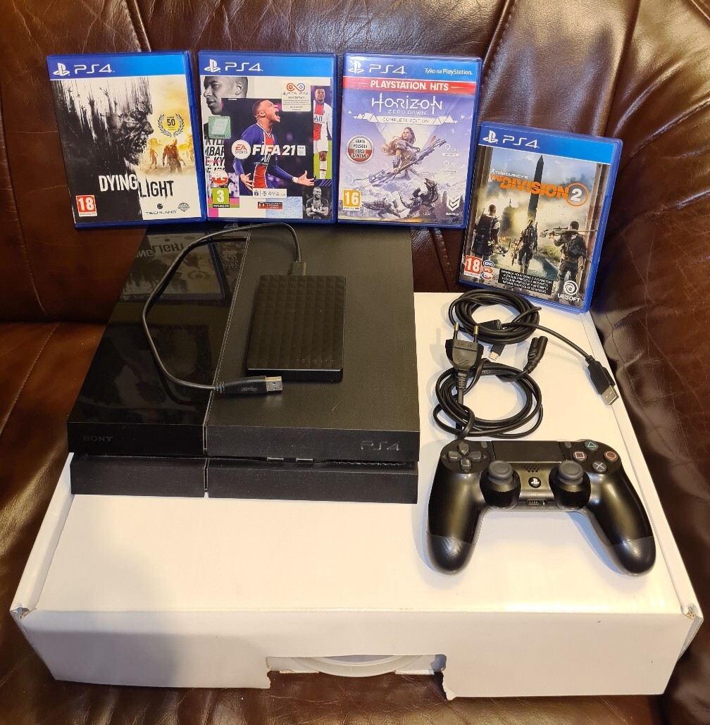 Sony playstation 4 500 Gb + dysk 1 T + 4 gry (ps4) | Białystok ...