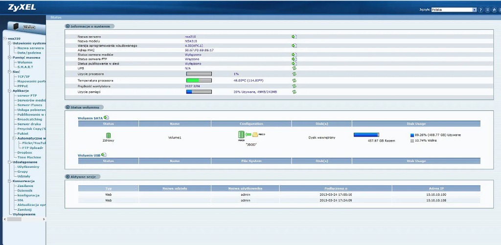 Zdjęcie oferty: ZyXEL NAS310 Server plików multimediów ftp