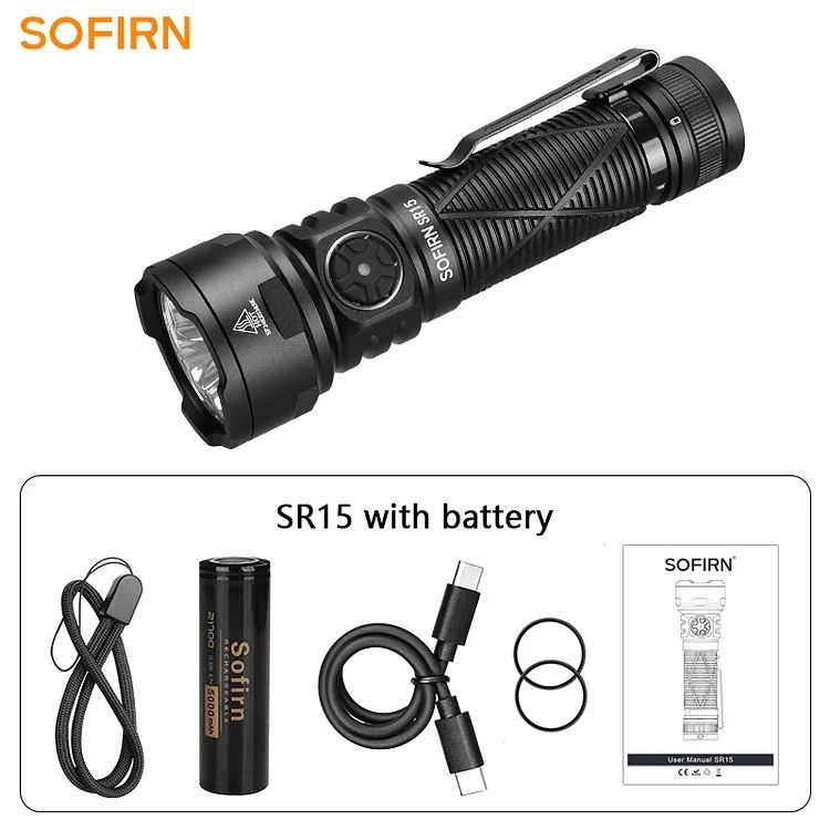 ЛІХТАРИК EDC SOFIRN SR15 4500LM USB-C Z ФУНКЦIЯ POWERBANK + АКУМУЛЯТОР 
