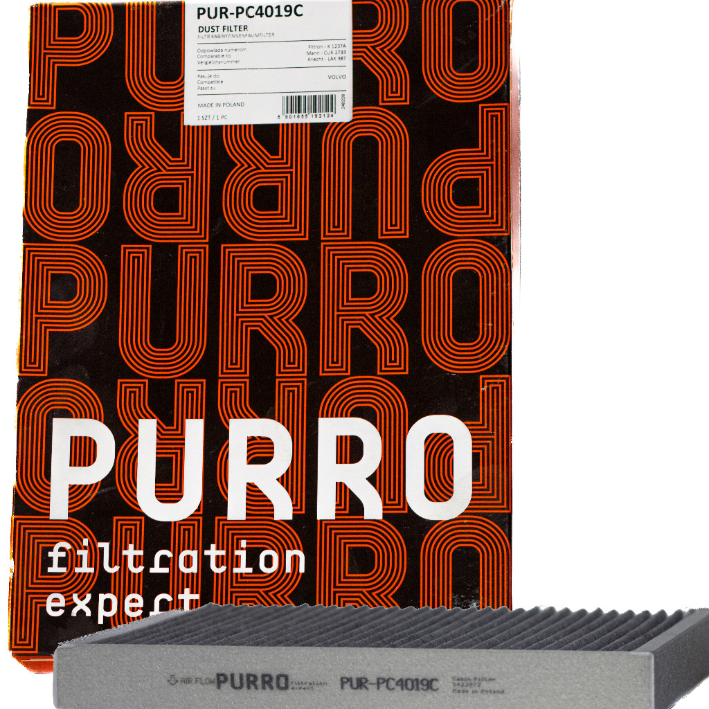 ФІЛЬТР САЛОНУ Z ВУГЛЕМ AKTYWNYM PURRO PUR-PC4019C VOLVO S60 S80 V60 V70 XC60 