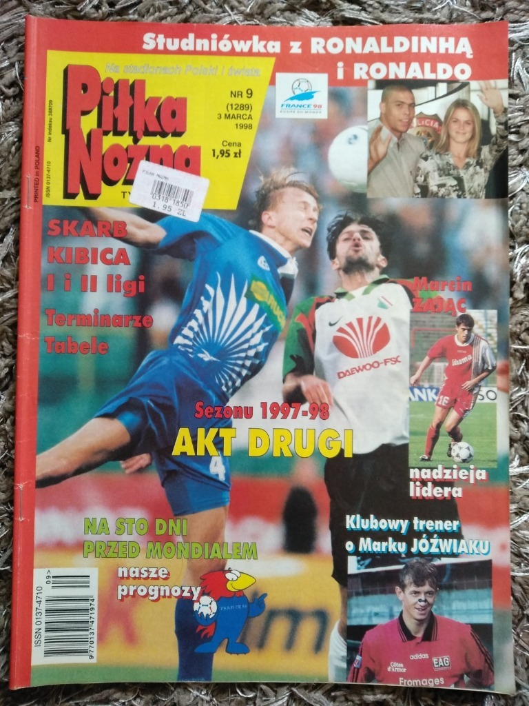 PISMO PIŁKA NOŻNA NR 9/1289 z 1998 DUŻY PLAKAT ! | Ustka | Kup ...