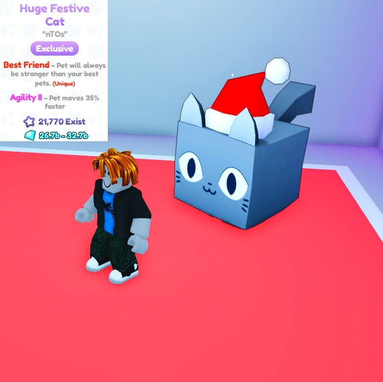 ROBLOX Huge Festive Cat Pet Simulator X GEMS psx Gorzów Kup teraz