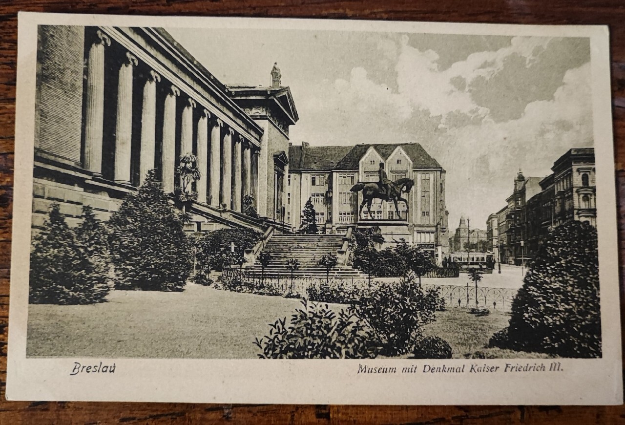 Breslau Museum mit Denkmal Kaiser Friedrich III Wrocław Kup teraz