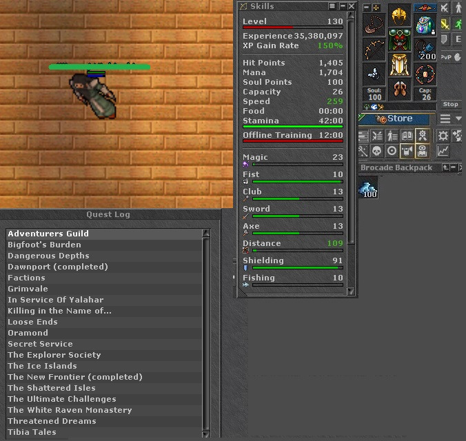 TIBIA 130LVL RP PALADIN ZUNERA +1KK GOLD +FULL EQ Łódź Kup teraz na