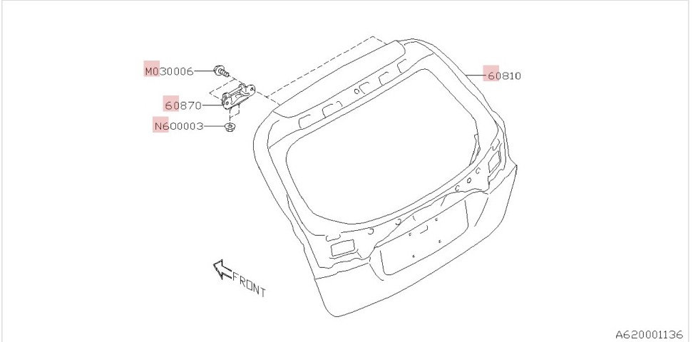 ОРИГІНАЛ КРИШКА БАГАЖНИКА БАГАЖНИКА SUBARU OUTBACK VI 60809AN01A9P 