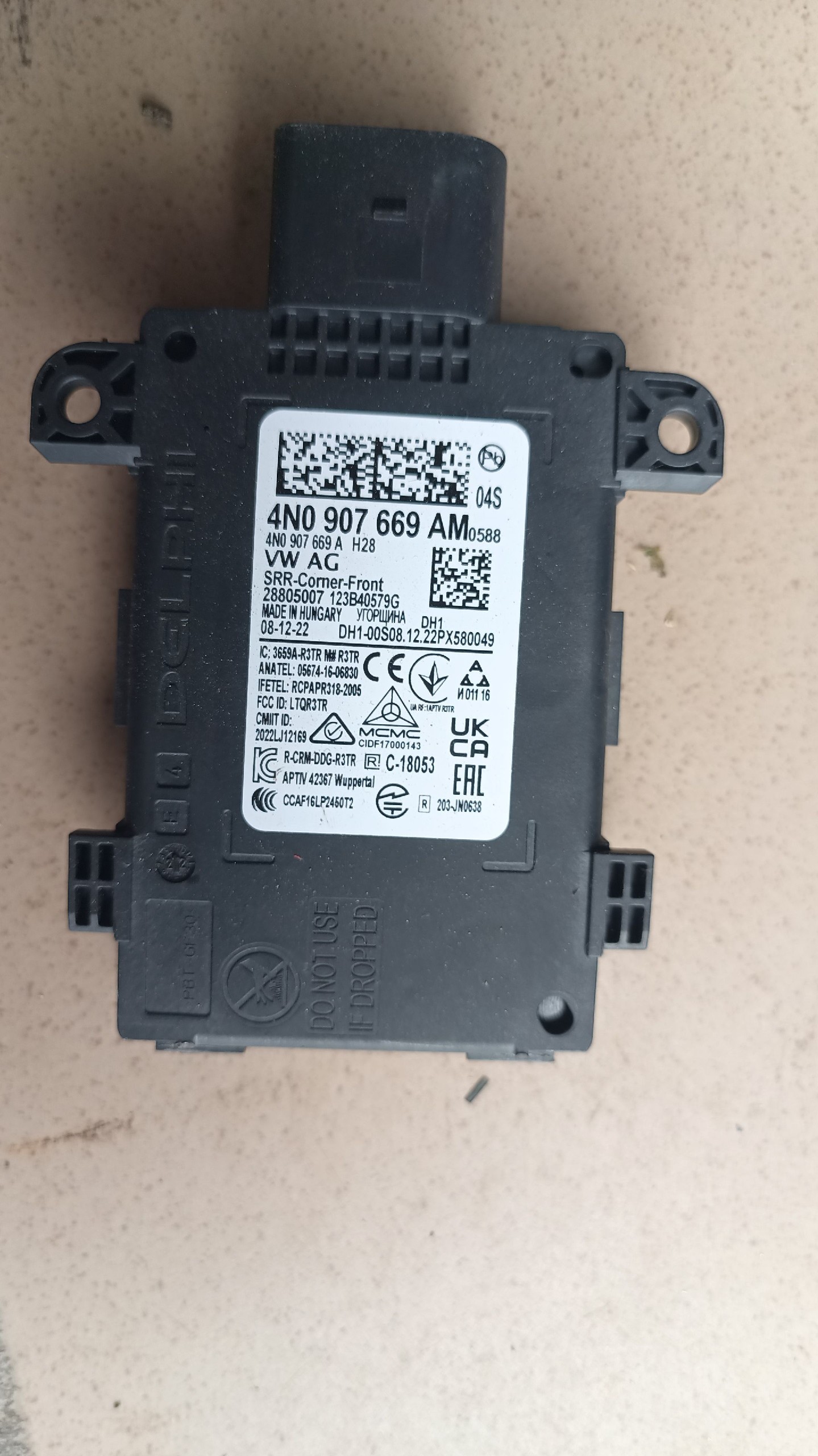 РАДАР СИСТЕМИ ПІДСИЛЮВАЧА ЇЗДИ NA PASIE PRZEDNIM AUDI 4N0907669AM 