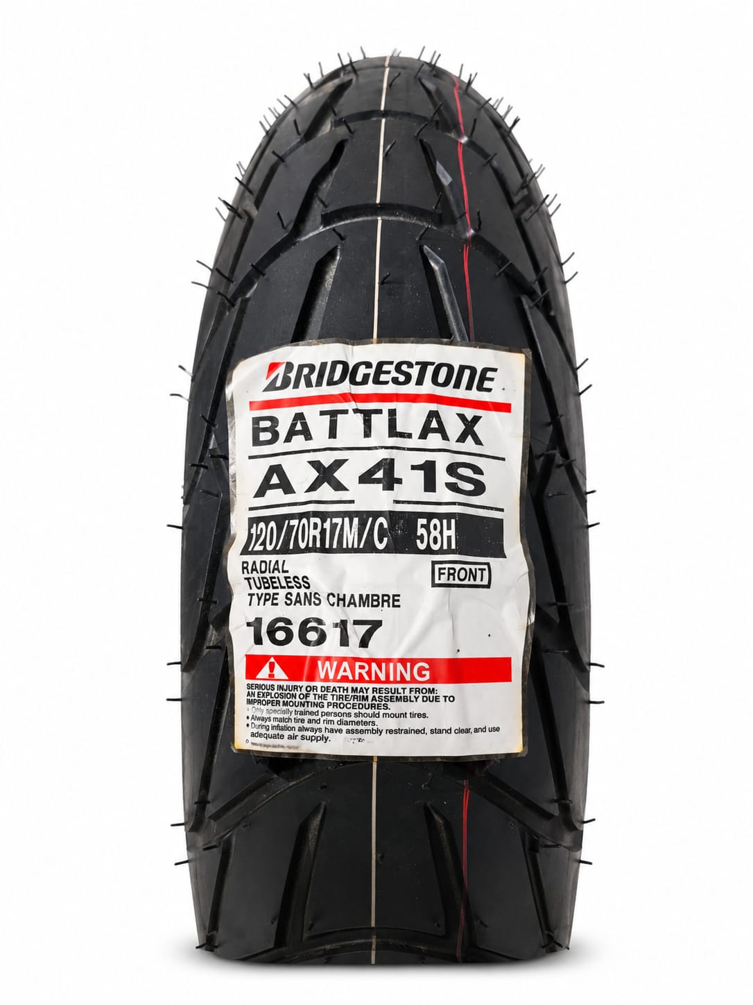 BRIDGESTONE BATTLAX AX41S 120/70R17 – ШИНА ПЕРЕДНЯ ADVENTURE TL 58H 