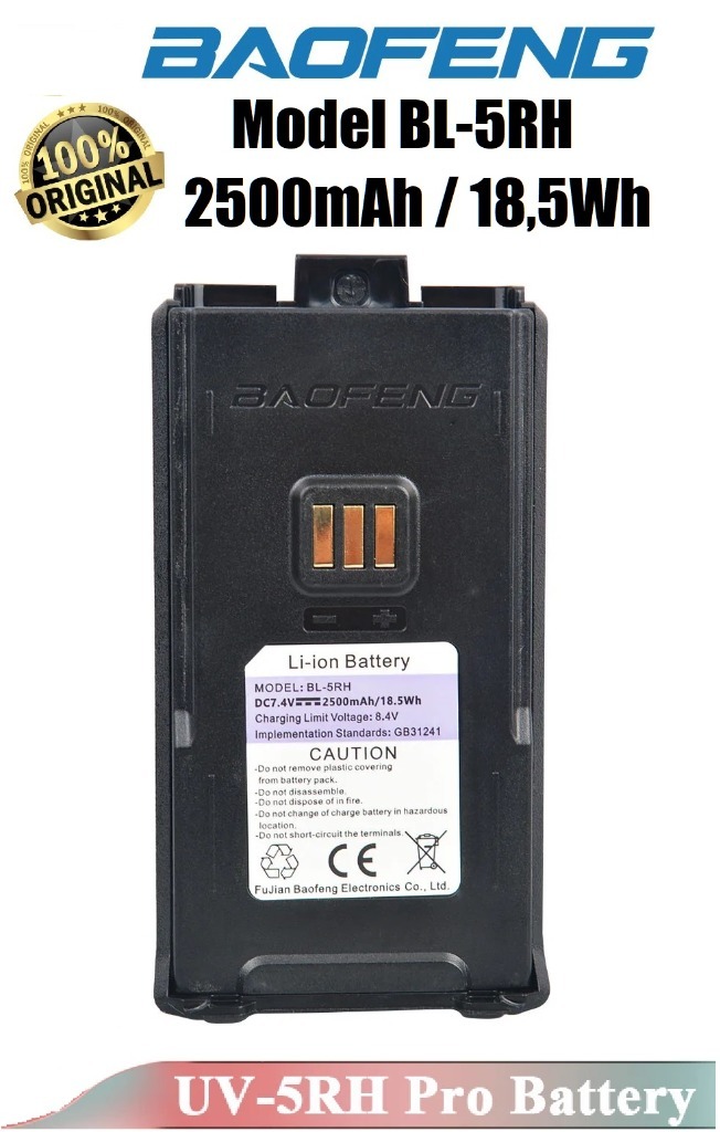 Batterie Baofeng BL-5RH Plus 5200mAh – Port USB-C, Pour Radios UV-5RM, 5RM, K5PLUS