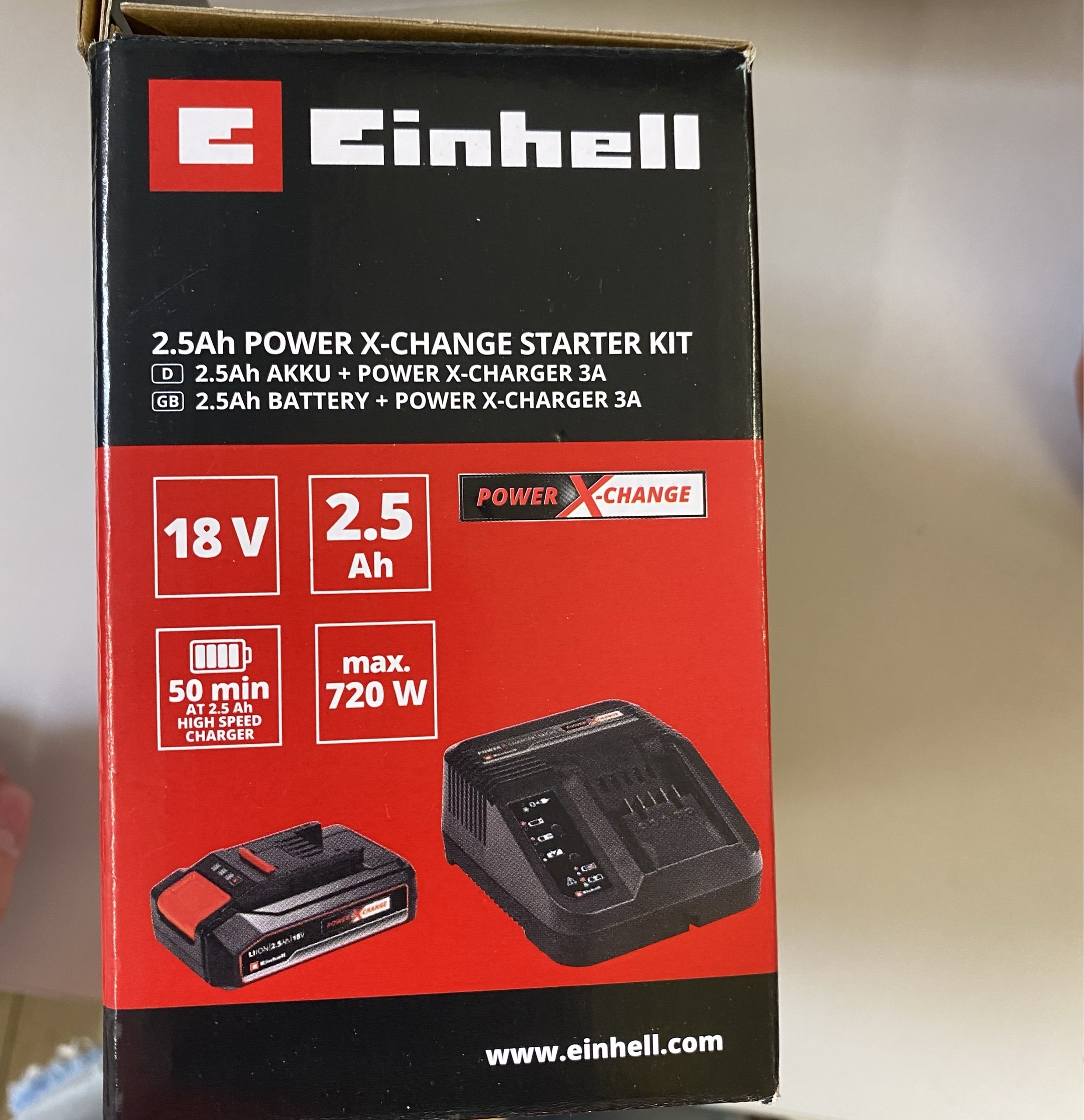 Einhell 45.120.97 - Chargeur double Power X-Change 18V 2,5 Ah