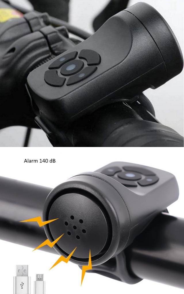 Dzwonek Klakson + Alarm 2w1 Elektroniczny Rowerowy Sieradz Kup